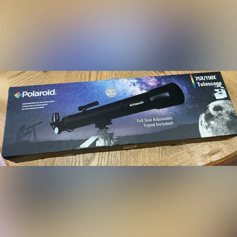 Polaroid IT-160X 75x/150x Refractor Telescope with Full-Size Adjustable Tripod